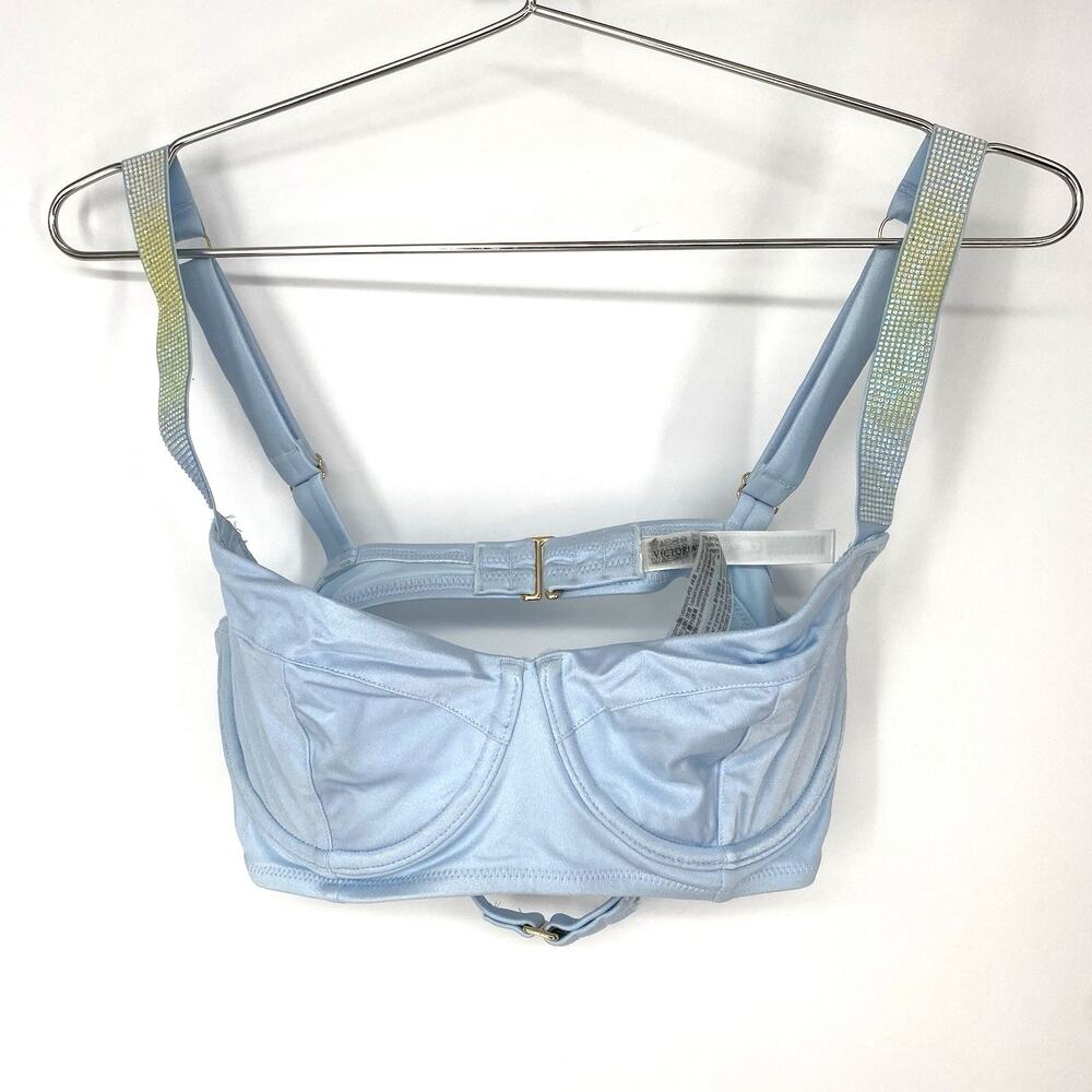 Victorias Secret Ombre Shine Rhinestone Strap Wicked Swim Top Women's Size 32D